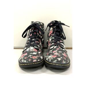Dr. Martens Hackney Black Floral Canvas 7-Eye Boots Women's Size 9